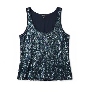 NWT DKNY Sequin Tank Top in Navy – Size L